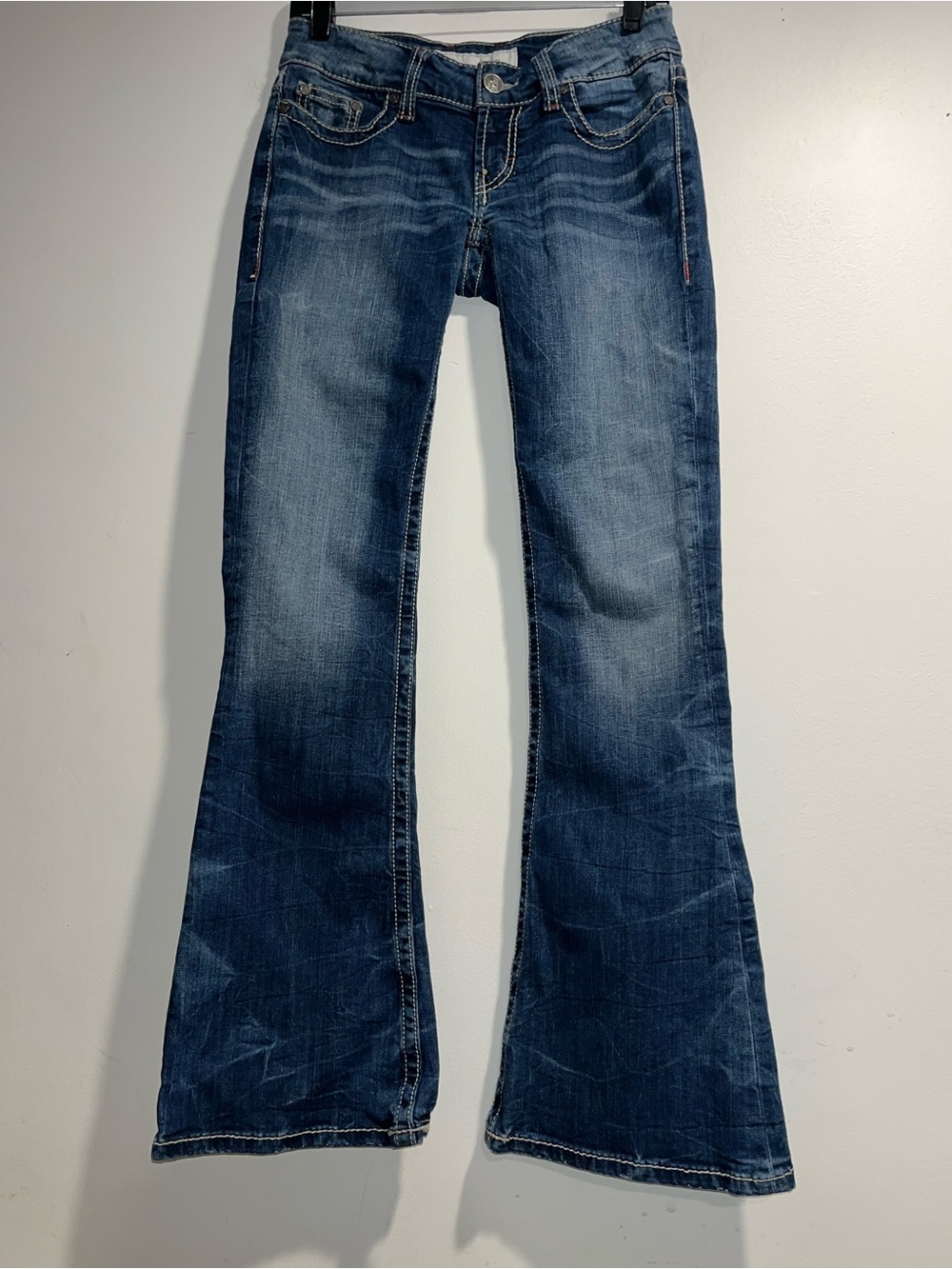BKE Stella dark wash low rise flare